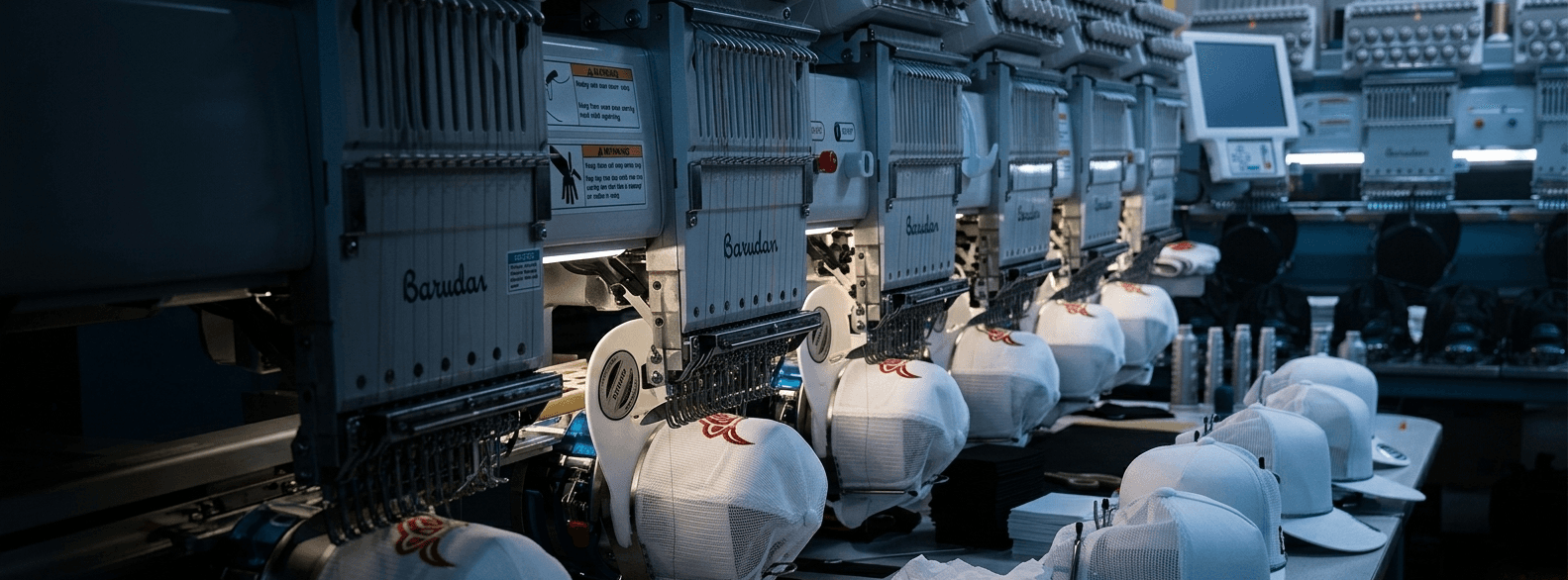Precision Threads embroidery production floor